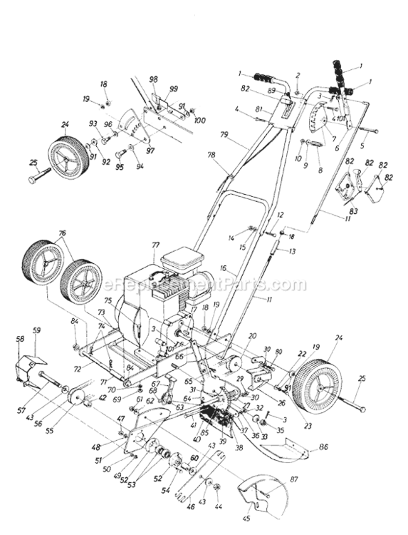 Page A Diagram and Parts List for 253-586-000 1993 MTD Edger