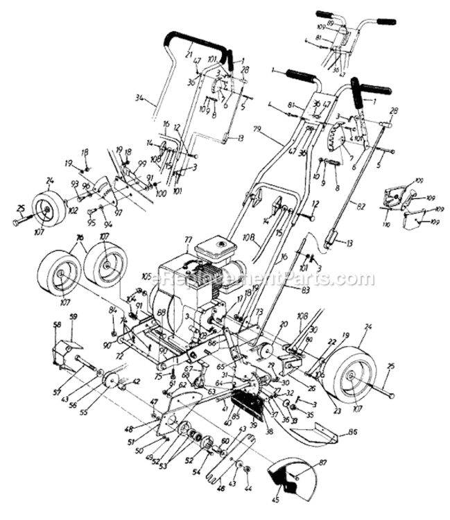 Page A Diagram and Parts List for 254-587B118 1994 MTD Edger