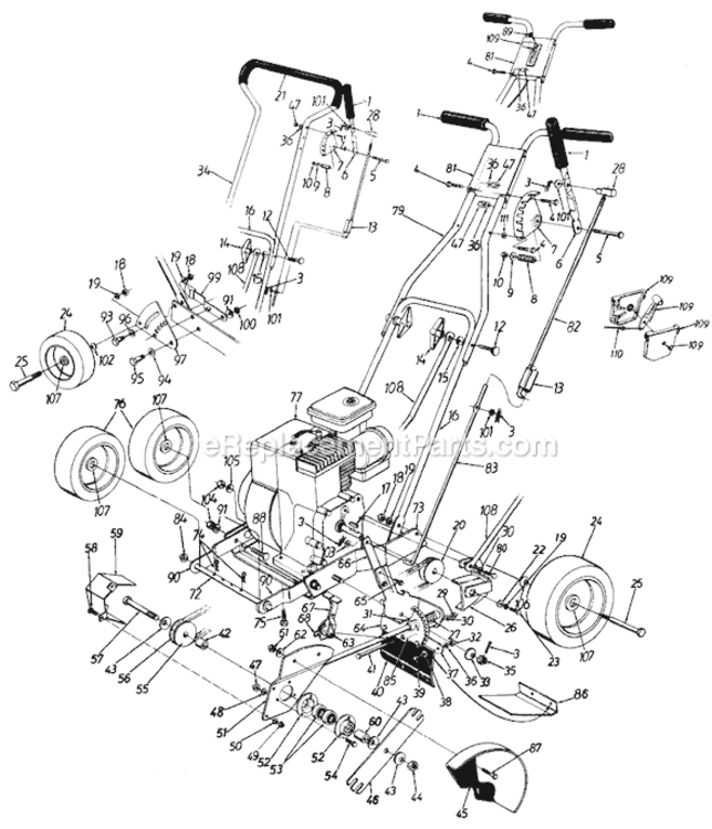 Page A Diagram and Parts List for 255-586-000 1995 MTD Edger