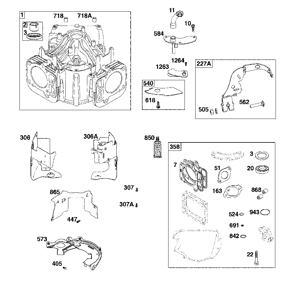 Cylinder Diagram and Parts List for 17ADFACS093  MTD Lawn Mower