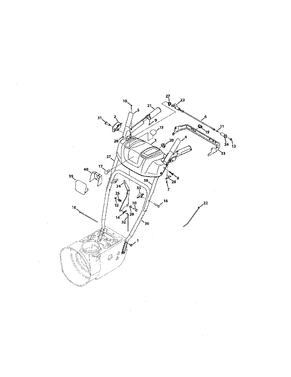 K/l style panel Diagram and Parts List for 31AH64FG731  MTD Snow Blower