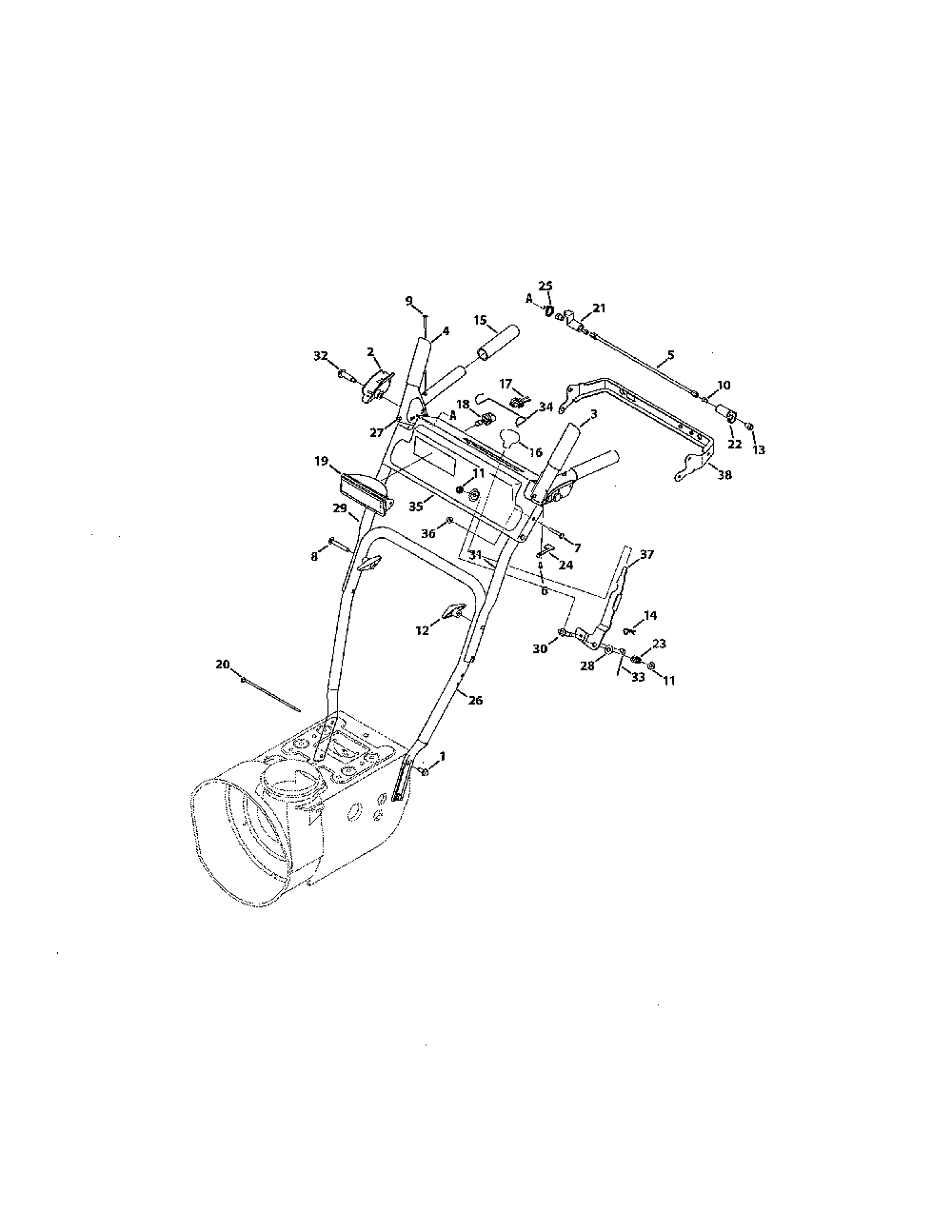 E/f - style panel Diagram and Parts List for 769-07021  MTD Snow Blower