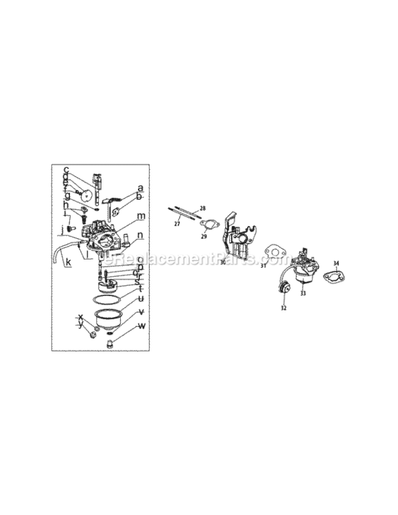 265-Su-11_Carburetor Diagram and Parts List for 265-SU-11  MTD Engine