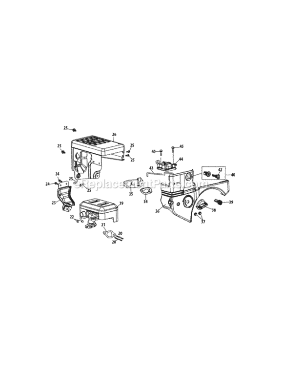 265-Su-11_Muffler_And_Engine_Shroud Diagram and Parts List for 265-SU-11  MTD Engine