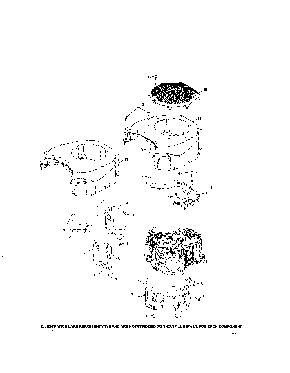 Blower housing Diagram and Parts List for 14B7A3ZQ099  MTD Lawn Tractor