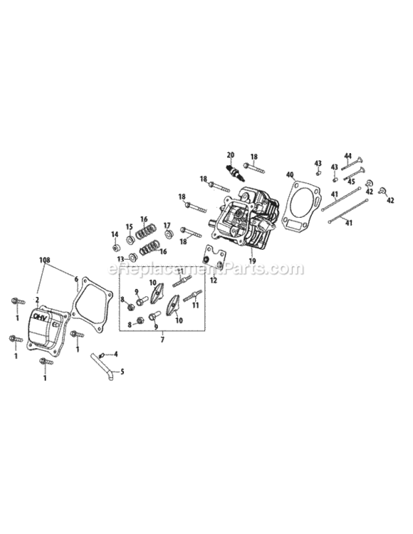 270-Ju_Cylinder_Head Diagram and Parts List for 270-JU  MTD Engine