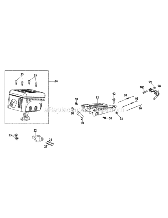 270-Ju_Muffler Diagram and Parts List for 270-JU  MTD Engine