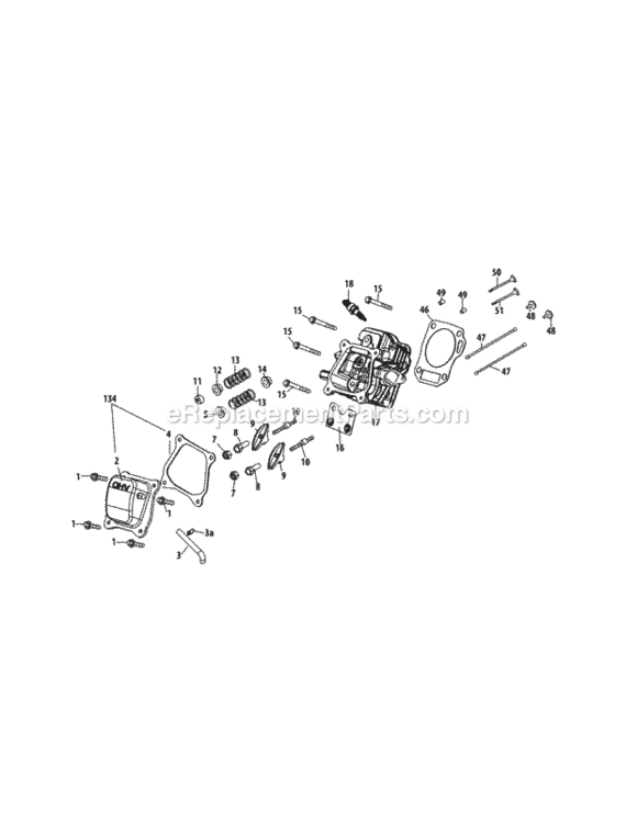 270-Su-11_Cylinder_Head Diagram and Parts List for 270-SU-11  MTD Engine