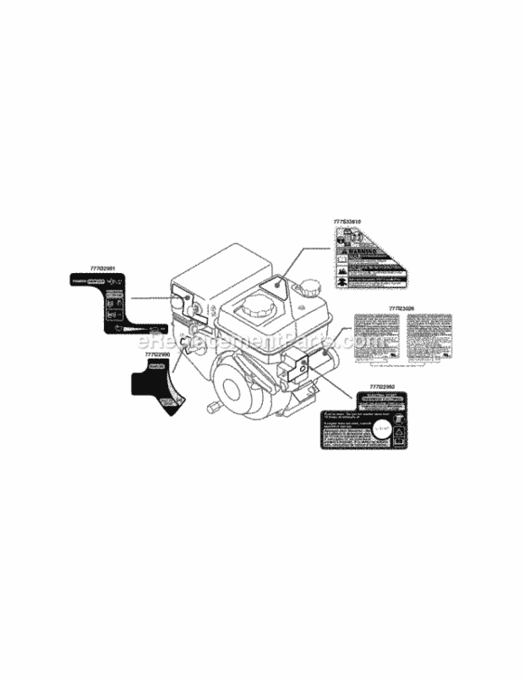 270-Su-11_Label_Map Diagram and Parts List for 270-SU-11  MTD Engine