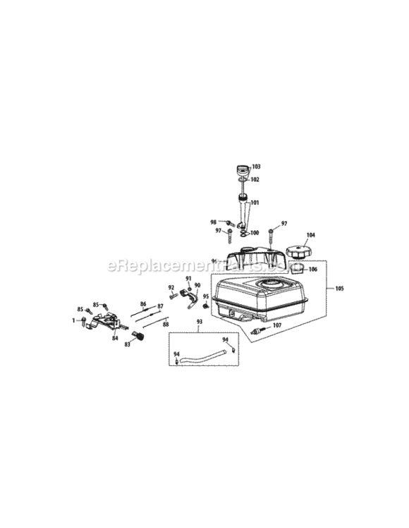 270-V0_Fuel_Tank Diagram and Parts List for 270-V0  MTD Engine