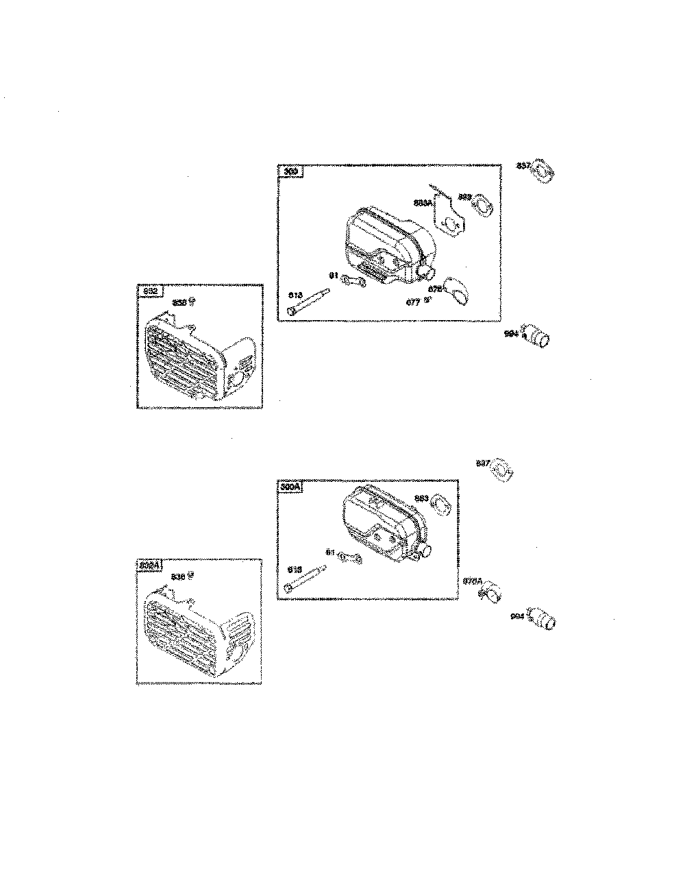 Muffler Diagram and Parts List for 12BVB15R799  MTD Lawn Mower