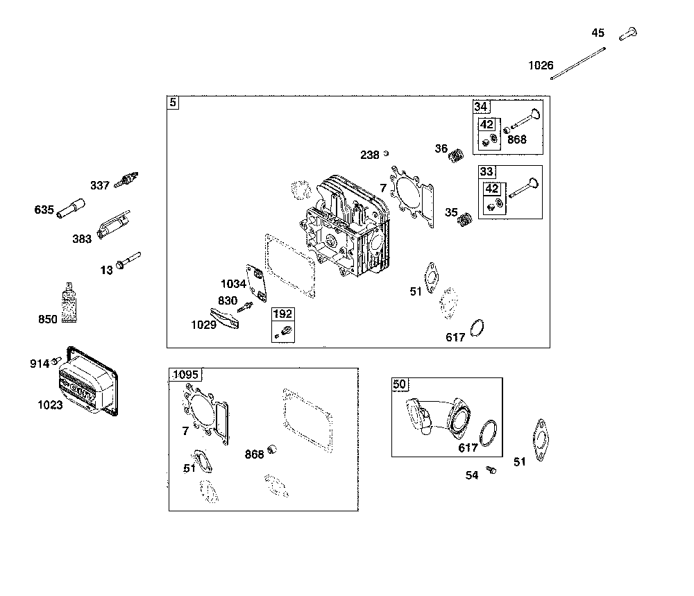 Cylinder head Diagram and Parts List for 13AC26JD093  MTD Lawn Tractor