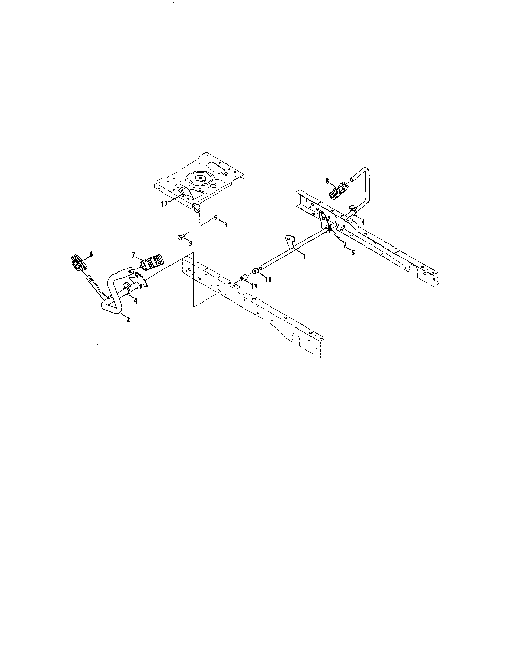 Brake, fwd, rev pedals Diagram and Parts List for 13BQA1ZT099  MTD Lawn Tractor