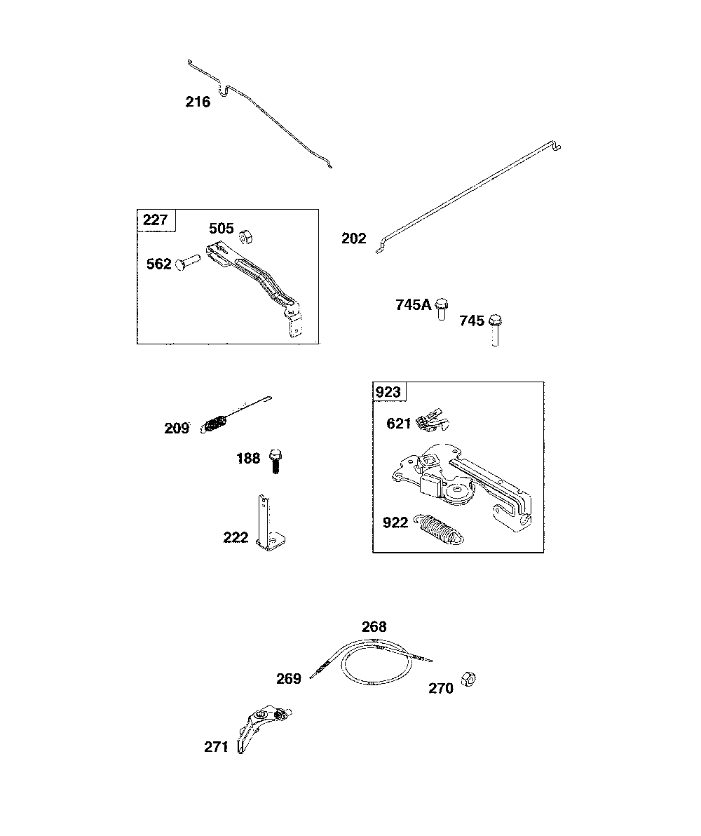 Controls Diagram and Parts List for 11A-A2T2793  MTD Lawn Mower