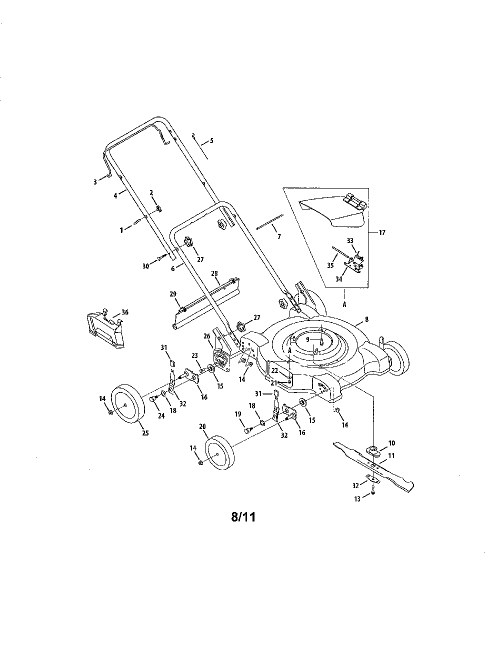 Lawn mower Diagram and Parts List for 11B-084E031  MTD Lawn Mower