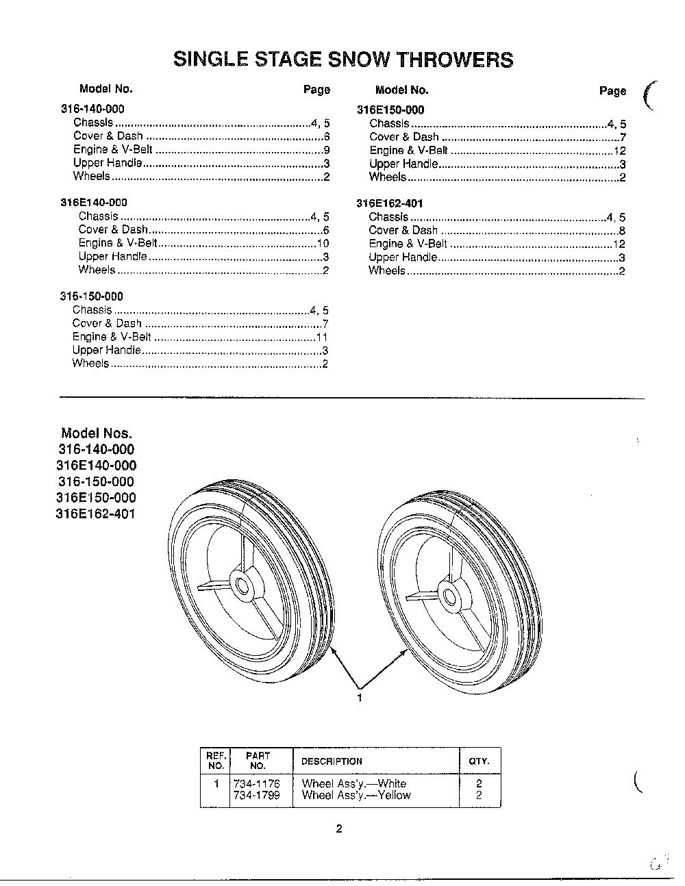 Single stage snow throwers Diagram and Parts List for 316-140-000  MTD Snow Blower