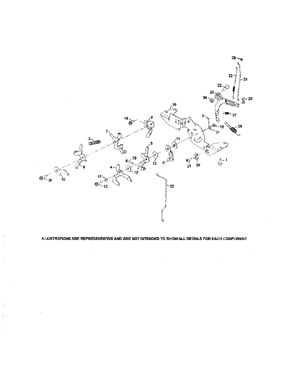 Engine controls Diagram and Parts List for 17BSDALC099  MTD Lawn Tractor