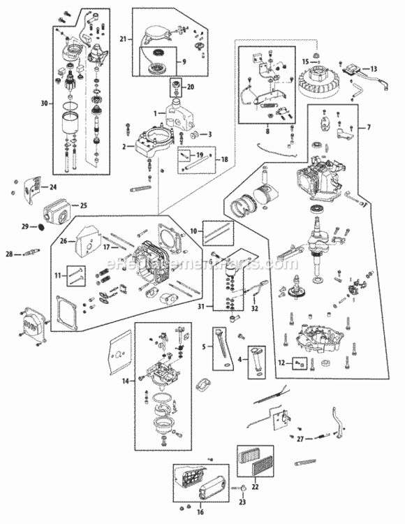 Engine_Assembly_2P70M0 Diagram and Parts List for 2P70M0  MTD Engine