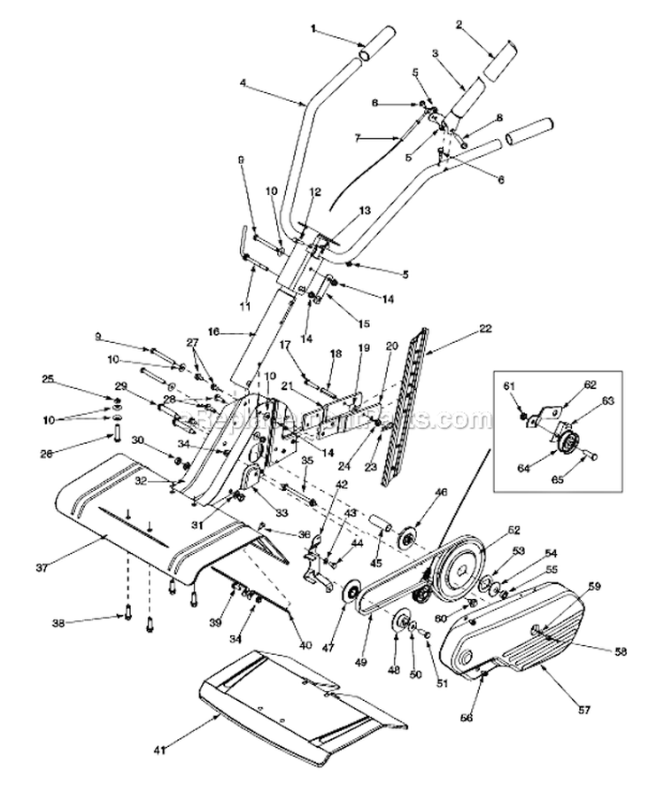 Page A Diagram and Parts List for 300  MTD Tiller