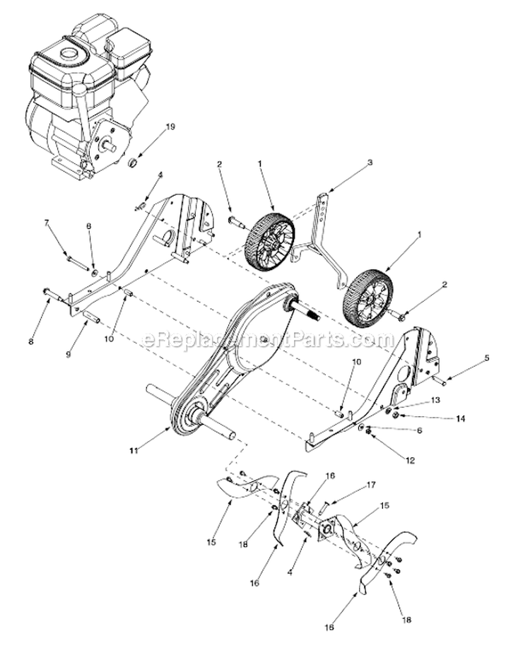 Page B Diagram and Parts List for 300  MTD Tiller