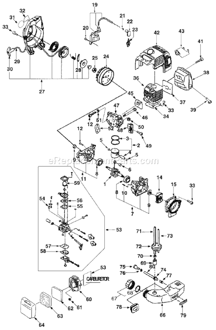 Page A Diagram and Parts List for 30HC 59AD202-195 MTD Hedge Trimmer