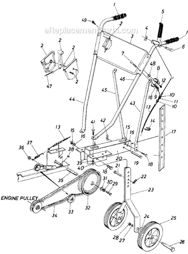 Page B Diagram and Parts List for 310-206 1989 MTD Tiller