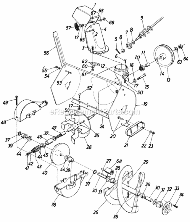 Page C Diagram and Parts List for 310-552-098  MTD Snow Blower