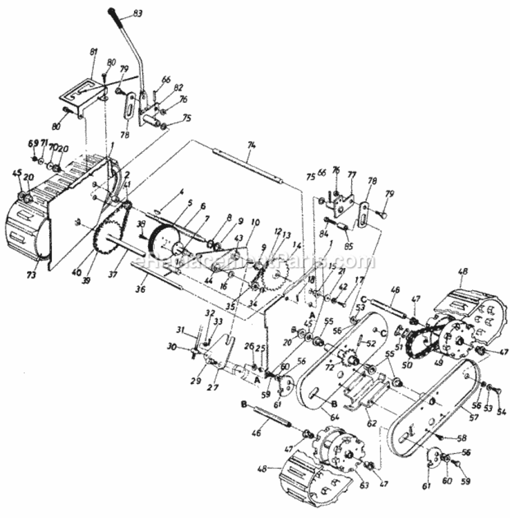 Page D Diagram and Parts List for 310-552-098  MTD Snow Blower