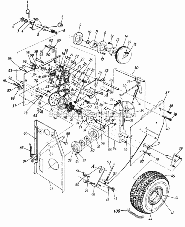 Page D Diagram and Parts List for 310-960-352  MTD Snow Blower