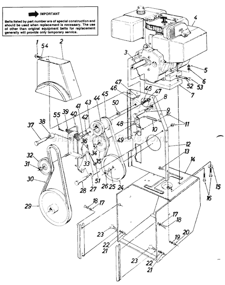 Page C Diagram and Parts List for 311965 1991 MTD Snow Blower