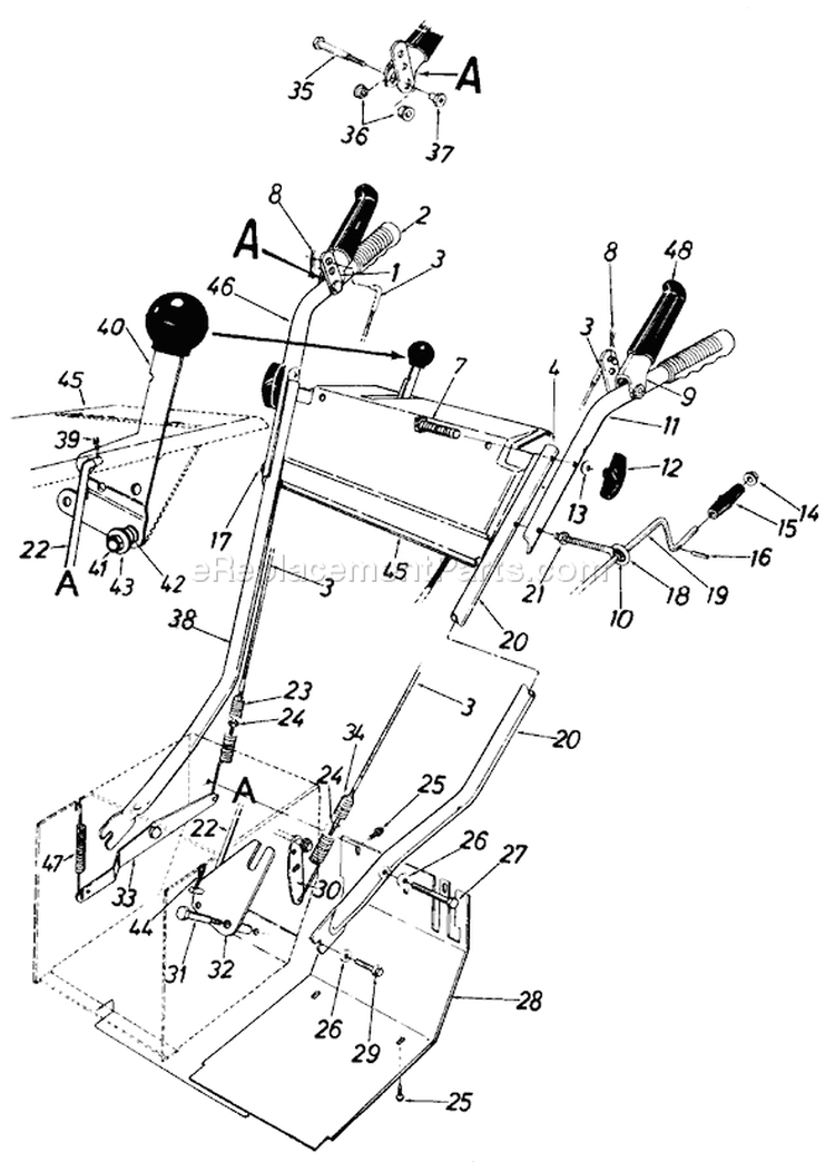 Page D Diagram and Parts List for 311965 1991 MTD Snow Blower