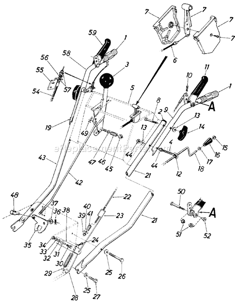 Page C Diagram and Parts List for 31250S 1985 MTD Snow Blower