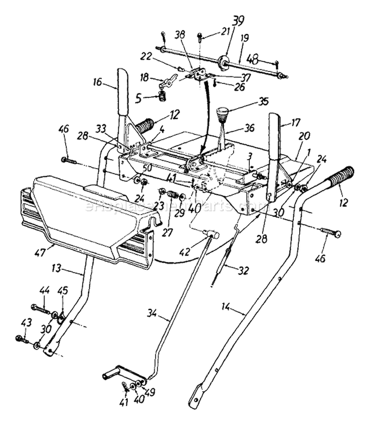 Page A Diagram and Parts List for 313-660G000 1993 MTD Snow Blower