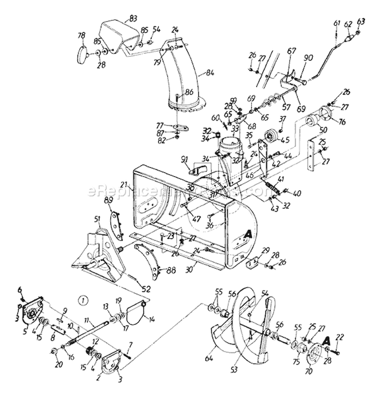 Page D Diagram and Parts List for 313-660G000 1993 MTD Snow Blower