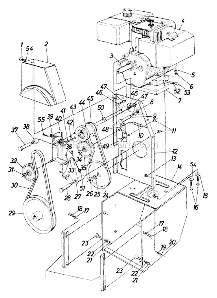 Page D Diagram and Parts List for 313-980I000 1993 MTD Snow Blower