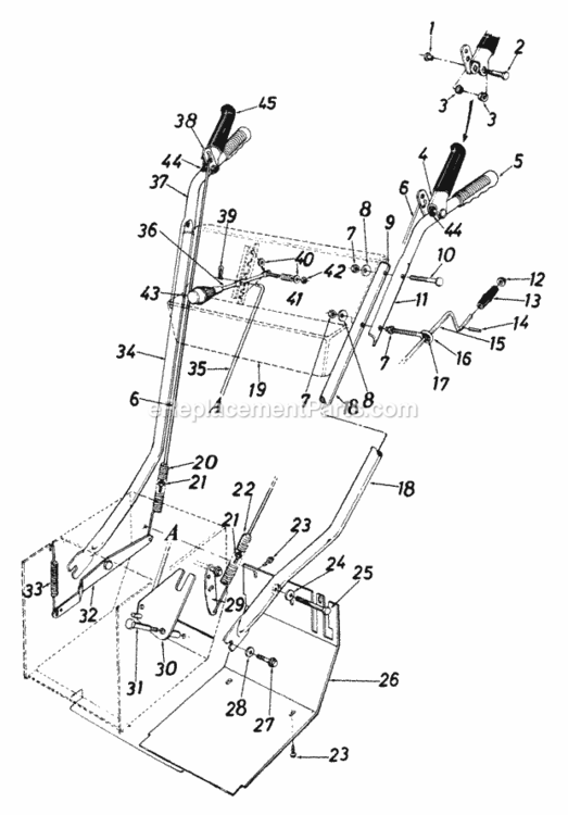 Clutch_Grip_Assembly Diagram and Parts List for 313-980I095 1993 MTD Snow Blower