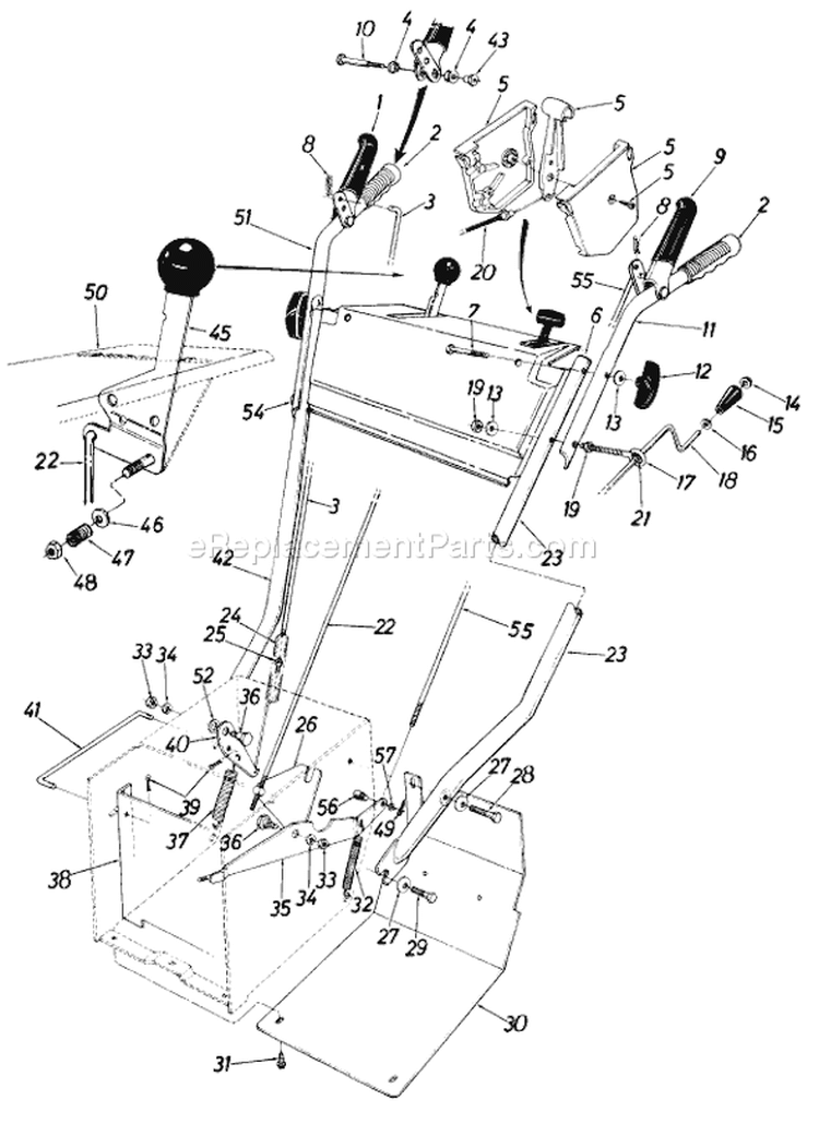 Page A Diagram and Parts List for 31340C 1986 MTD Snow Blower