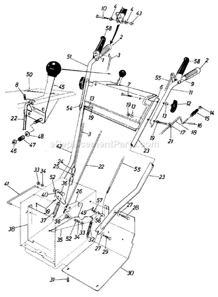 Page A Diagram and Parts List for 31385-9 1989 MTD Snow Blower