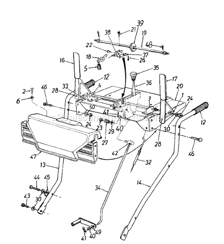 Page B Diagram and Parts List for 314-610E000 1994 MTD Snow Blower