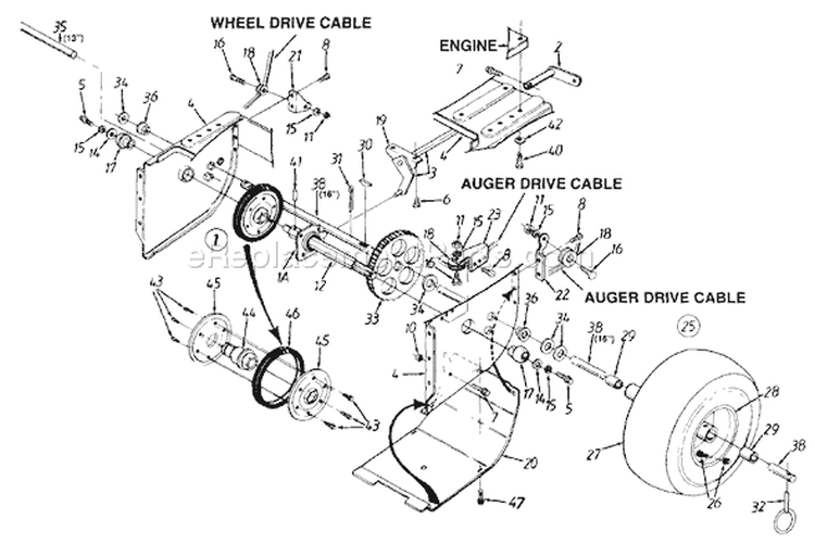 Page D Diagram and Parts List for 314-610E000 1994 MTD Snow Blower