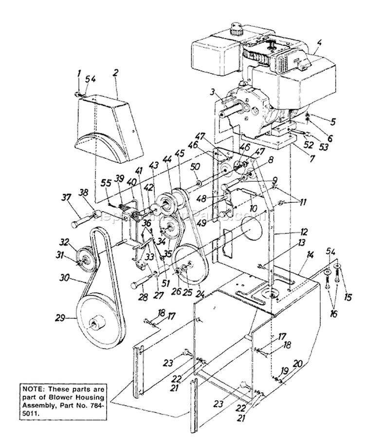 Page C Diagram and Parts List for 314-980I000 1994 MTD Snow Blower