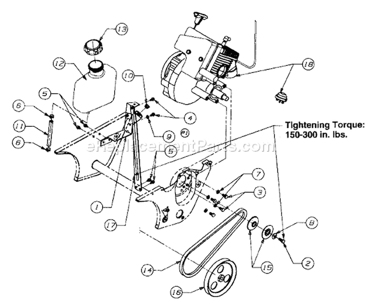 Page C Diagram and Parts List for 315-150-000 1995 MTD Snow Blower