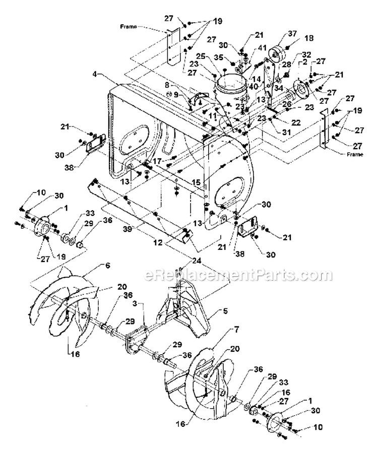 Page A Diagram and Parts List for 315-641E000 1995 MTD Snow Blower