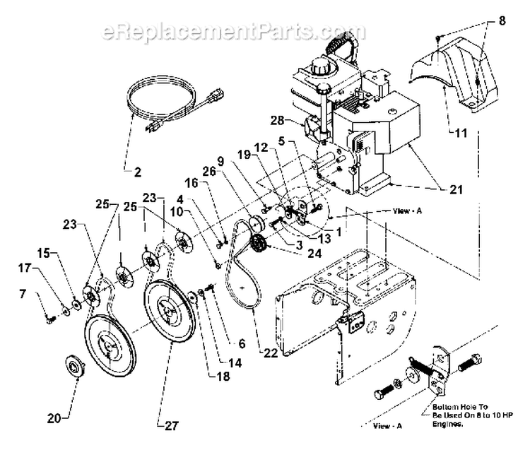 Page B Diagram and Parts List for 315-641E000 1995 MTD Snow Blower