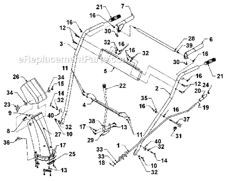 Page D Diagram and Parts List for 315-641E000 1995 MTD Snow Blower