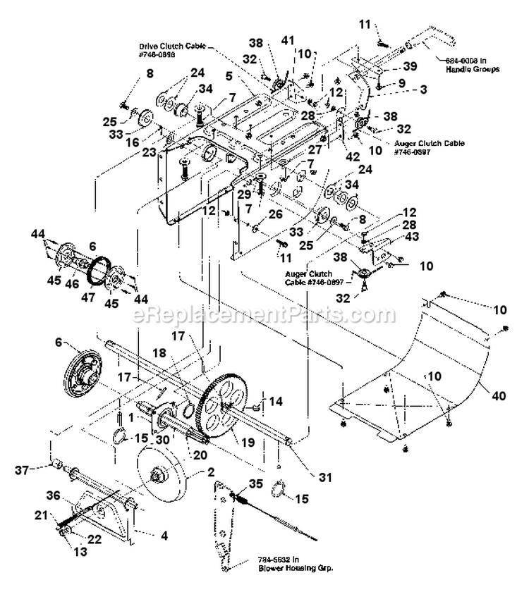 Page C Diagram and Parts List for 315-661E118 1995 MTD Snow Blower