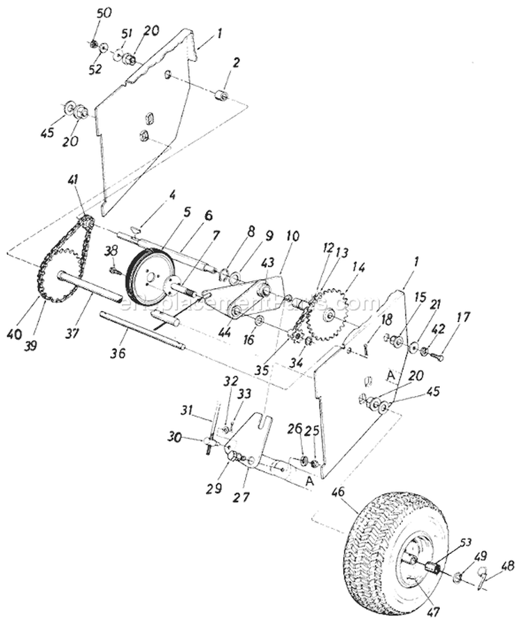 Page C Diagram and Parts List for 31550S 1985 MTD Snow Blower