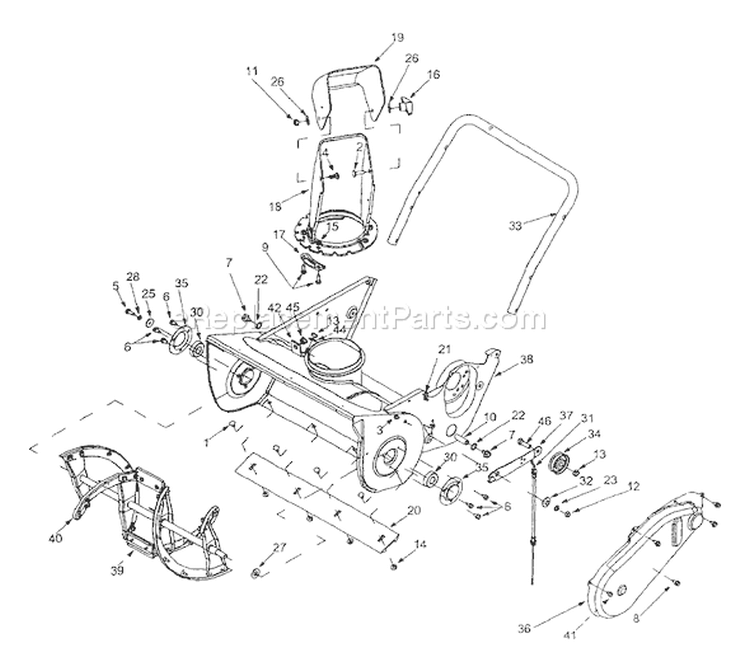 Page A Diagram and Parts List for 315E150-000 1995 MTD Snow Blower