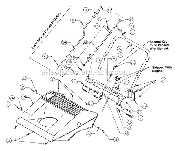 Page B Diagram and Parts List for 315E150-000 1995 MTD Snow Blower