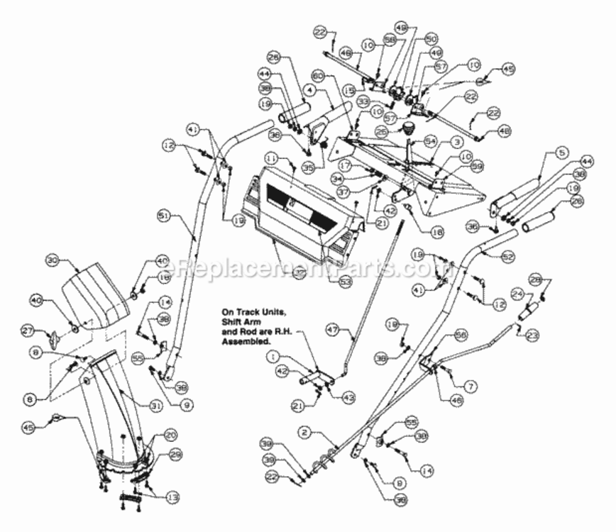 Handle_Assembly Diagram and Parts List for 315E640F352 1995 MTD Snow Blower
